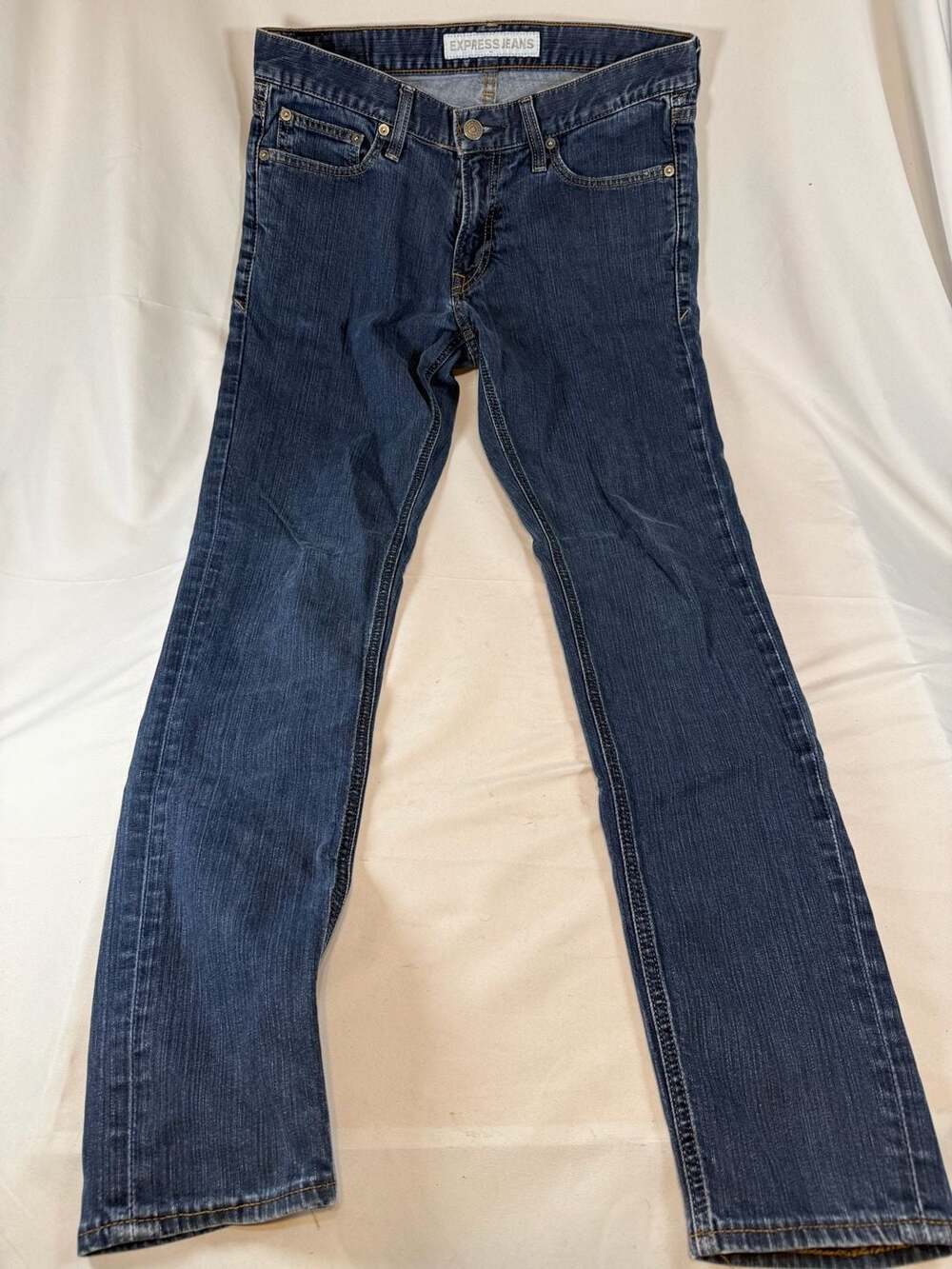 Express Mens Jeans Denim Dark Wash Y2K Minimalist Casual Streetwear Classic
